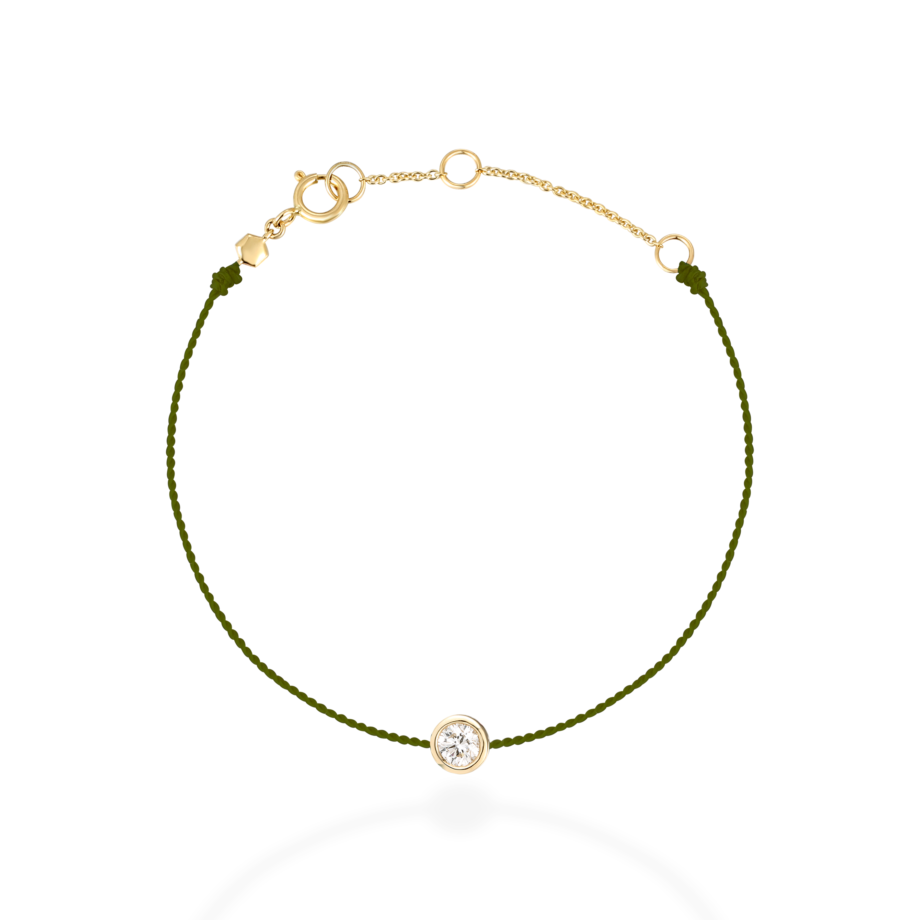 Olive bezel diamond bracelet